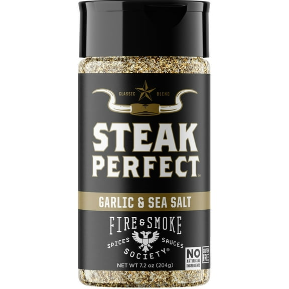 Fire & Smoke Society Steak Perfect Steak Seasoning, BBQ Rub, 6.4 oz Mixed Spices & Seasonings
