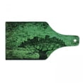 thumbnail image 1 of Abstract Cutting Board, City Composition Buildings Houses Town on Tree Branches Creative Monochromic Art, Decorative Tempered Glass Cutting and Serving Board, Wine Bottle Shape, Green, by Ambesonne, 1 of 1