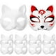 thumbnail image 2 of 10 PCS Mascaras de gato de papel blanco Mascaras pintadas a mano en blanco Halloween Masquerada Cosplay accesorios, 2 of 8