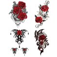thumbnail image 1 of Hojas de tatuajes temporales grandes XCF 4 hojas arte corporal resistente al agua 15 x 21 cm, 1 of 4