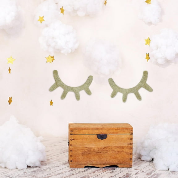 LEORX Golden Glitter Sleepy Eyes Wall Stickers Timber Decals for Living Room Bedroom Nursery Decoration 2 Count
