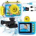 thumbnail image 1 of Cámara impermeable GKTZ Kids 20MP 1080p con tarjeta SD de 32GB rosa, 1 of 6