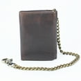 thumbnail image 5 of Men Biker Long Chain Trifold Wallet in Vintage Hunter Antique Leather with RFID Blocking, 5 of 11