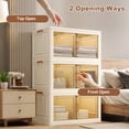 thumbnail image 4 of 4 Tiers Foldable Storage Bins,144Qt Versatile Foldable Containers,Stackable Closet Organizers and Storage with Double Door and Wheels for Toys,Snacks,Books,Clothes, 4 of 8