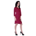 thumbnail image 3 of Moomaya Full Sleeves Gathered Dress w/ Ruffle Waist Casual Flowy Swing Dresses, 3 of 7
