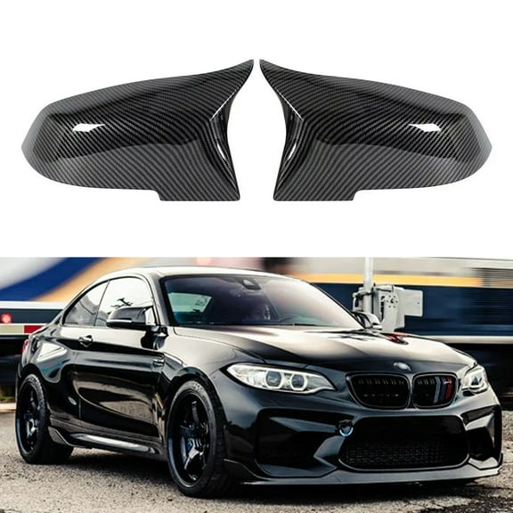 WheelX Door Rearview Mirror Cover Cap Compatible with BMW F20 F21 F22 F23 F87 F30 F31 F34 F32 F33 F36 X1 E84,Side Mirror Covers Trim Replacement(Carbon Fiber)