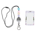 thumbnail image 2 of Portable Beaded Lanyard with ID Holder Transparent Adjustable Rounded Corner Design Easy Loading Ideal for Business, 2 of 8
