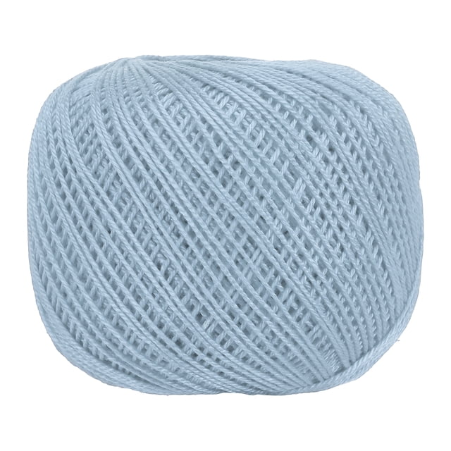 164 Yards Size 3 Sky Blue Cotton Crochet Thread Lace Weight Yarn Tatting Thread for Crocheting Knitting Embroidery Sewing