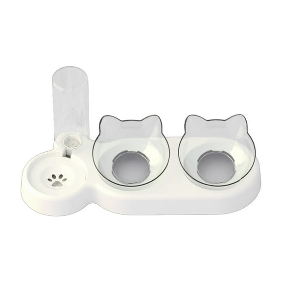 Innovative Pet Automatic Water Dispenser with Double Bowls for Feeding and Drinking Clear Bowl for Cats and Dogs