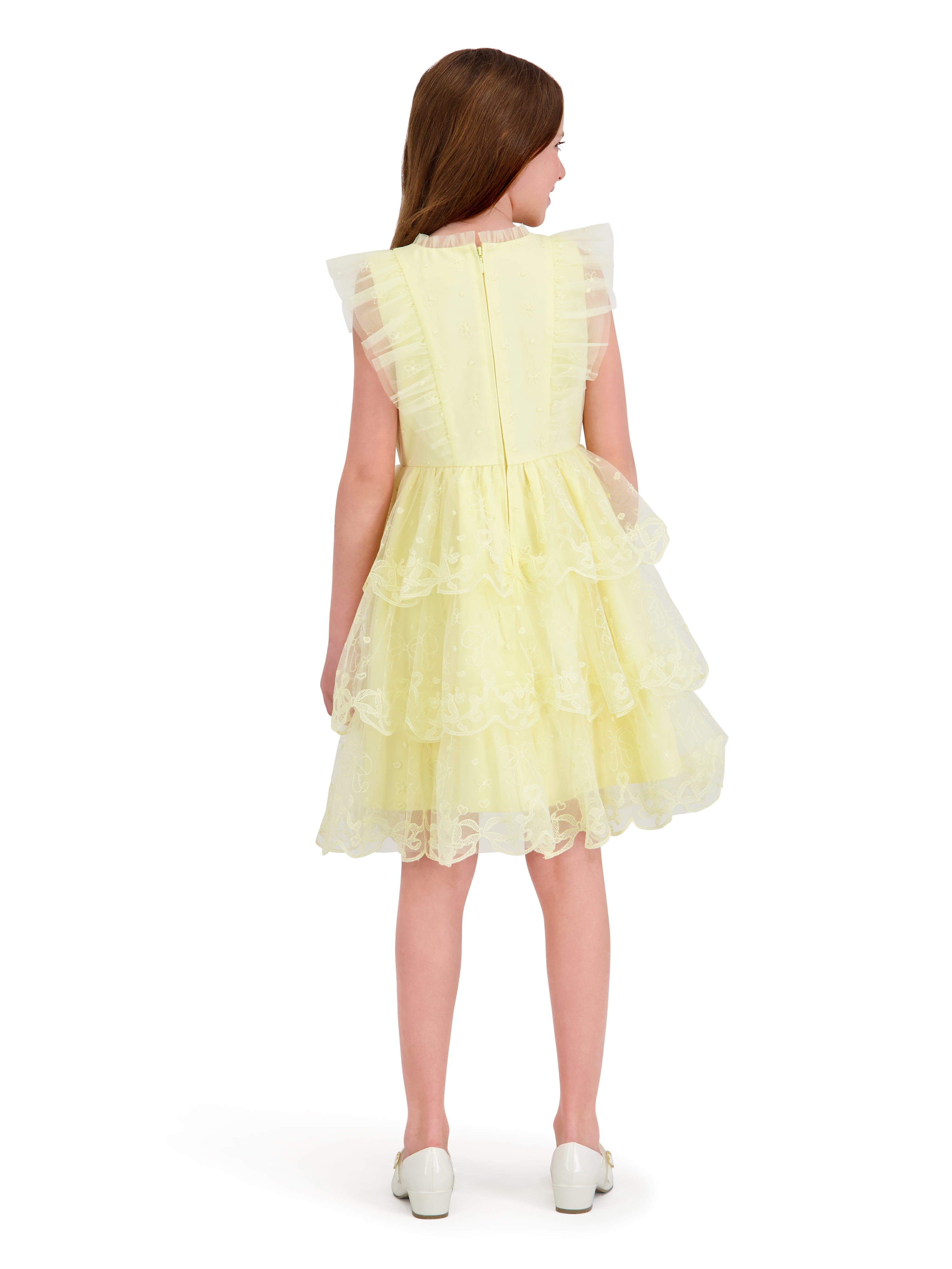 Kensie Girl Sleeveless Embroidered Tiered Scallop Dress, Sizes 4-16