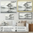 thumbnail image 4 of Designart "Grey White Minimalism Tree Ink euphony I" Landscape Trees Floater Framed Wall Art Living Room, 4 of 7