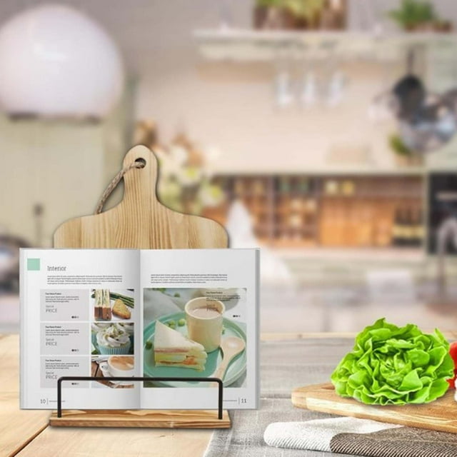 Ganfancp Estante de Madera para Recetas Estante para Menús Montado En La Pared Estante para Leer En La Cocina Estante de Madera Maciza para Leer Rebajas Hoy Liquidación 1* Estante
