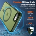 thumbnail image 3 of Magnetic for iPhone SE Case 2022 (3rd)/2020 (2nd), iPhone 8 Case (Compatible with MagSafe) (Military Grade Drop Protection) Slim Translucent Matte Phone Case, Cangling Green, 3 of 7