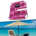 thumbnail image 3 of Bandeja de mesa para sombrilla de Patio,Accesorio de playa al aire libre portátil,2 ranuras para teléfono, soporte para sombrilla, soporte para Rosa, 3 of 8