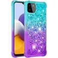 thumbnail image 3 of case for Samsung Galaxy A22 5G Case (Not 4G),Creativity Clear Gradient Quicksand Glitter Flowing Liquid Floating TPU Case Bling Diamond Sparkle Cover for Samsung Galaxy A22 5G JB Bluish Violet, 3 of 14