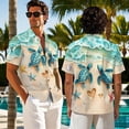 thumbnail image 7 of Psesaysky Couple Shirts and Dress Green Sea Turtle on Beach Hawaii Matching Couple Luau Outfits Mens Button Down Short Sleeve Hawaiian Aloha Shirt Womens Sleeveless Sundress, 7 of 7