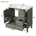 thumbnail image 2 of Harper & Bright Designs 30" Bathroom Vanity Sink Combo with Soft Closing Door and 3 Drawers, Bathroom Storage Cabinet with Solid Wood Frame, Olive Green, 2 of 17