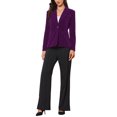 thumbnail image 2 of INSPIRE CHIC Velvet Blazer for Women Long Sleeve Notch Lapel Button Vintage Work Office Blazers with Pockets XL Purple, 2 of 6