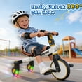 thumbnail image 4 of ‌JoyStone 3-in-1 Toddler Drifting Tricycle for Ages 1-5 Years, Kids Trike with Adjustable Handlebar & Colorful Lighting, Baby Balance Bike Ride-on Toys Gift for Boys Girls, White, 4 of 14