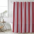 thumbnail image 6 of Polyester Fabric Red Pink Stripes Shower Curtain, Country Simple Gradient Vertical Lines Waterproof Bathtub Curtain Bathroom Decor Set with Hooks 36 x 72 Inches, 6 of 6