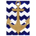 thumbnail image 1 of Toland Home Garden Chevron Anchor 28 x 40 Inch Decorative Blue Gold Nautical Pattern House Flag, 1 of 1
