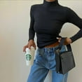 thumbnail image 3 of Blotona Womens Turtleneck Sweaters Casual Essential Solid Color Thumb Hole Long Sleeve Ribbed Knitted Pullover Jumper Tops, 3 of 5