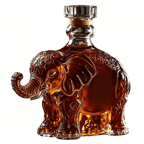 BPPEG Whiskey Animal Decanter Glass Bottle,Unique Animal Statue Liquor Dispenser for Men Dad Husband,Bar Decor for Special Occasions Whiskey Lovers(Elephant)