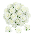 thumbnail image 2 of 60 Flores Artificiales Rosa Cabezas Decoración Y Boda Fiesta Xtellar blanco, 2 of 3