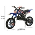 thumbnail image 2 of 50cc Dirt Bike for Adults & Kids, 49cc Gas Bike Mini Motocross with 40MPH Speed, Off-Road Trail Bike with Front Rear Disc Brakes, Inflatable Off-Road Tires, Shock Absorption (Blue), 2 of 8