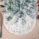 thumbnail image 3 of Falda de árbol de Navidad suave para decoración festiva, minifalda lavable redonda con patrón de copo de nieve/estrella para fiesta de navidad, 3 of 4