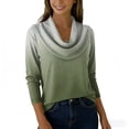 thumbnail image 4 of Women's Sweaters Cowl Neck Ribbed Cuffs Long Sleeve Womens Blouses Soft Knit Gradient Color Womens Tops Casual, 4 of 4