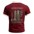 thumbnail image 3 of 9/11 25th Anniversary Men's Polo Shirt - Commemorative Graphic Short Sleeve Collared Top with Smooth Fabric for Everyday Tribute Wine 2XL, 3 of 3