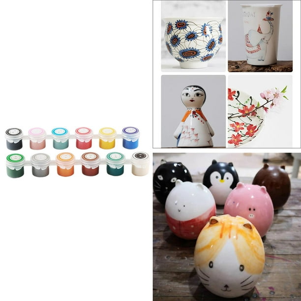 de cerámica Underglaze Color Pigmento Pintura Temperatura media Cerámica Herramienta de coloración Manualidades Arte para adultos Estilo B Macarena Pigmentos Cerámicos