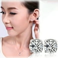 thumbnail image 2 of Opolski Earrings 4 Claws Design Non-Piercing Alloy Magnet Rhinestone Inlaid Ear Stud for Party, 2 of 7