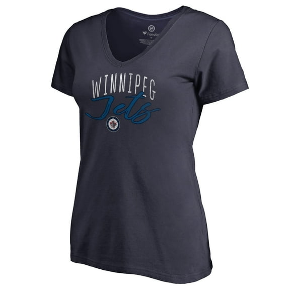 Women's Navy Winnipeg Jets Graceful V-Neck T-Shirt