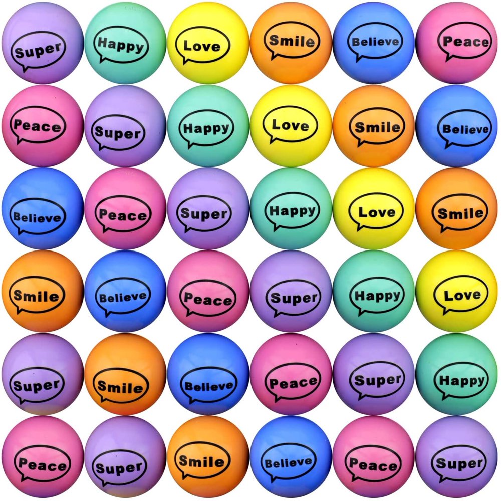 Bouncy Balls 50 pcs 45mm Bulk Rubber Ball Speech Bubble Superballs