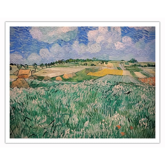 Plain Near Auvers, France - From an Original Color Painting by Vincent Van Gogh c.1890 - Fine Art Matte Paper Print (Unframed) 11x14in