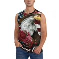 thumbnail image 2 of Picia Eagle With Hat And Roses mens Cotton Tank Undershirts , Moisture-wicking Ribbed Tanks, Lightweight Cotton Tank Undershirts-Medium, 2 of 8