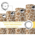 thumbnail image 6 of Brown Floral Blackout Curtains for Bedroom/Living Room, Thermal Insulated Kitchen Curtains, Vintage Rustic Flowers Botanical Spring Grommet Darkening Window Treatment Drapes 42"x63"x2, 6 of 8