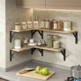 thumbnail image 3 of Tomnk Woo Floating Shelves for Wall Set of 4 in Light Carbonized Brown, Large, 3 of 8
