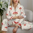thumbnail image 6 of Pajama Sets for Women 2 Pcs, Flat Mushrooms Button Down Long Sleeve Sleepwear Lounge PJ Sets, 6 of 6