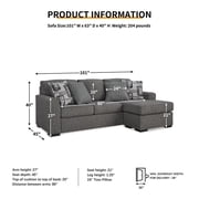 Signature Design by Ashley Gardiner Pewter Sofa Chaise