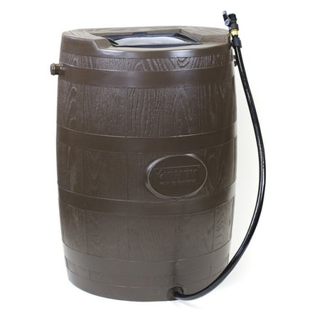 Carnelian Barrel - YIMBY Half Barrel Rain Barrel - Brown