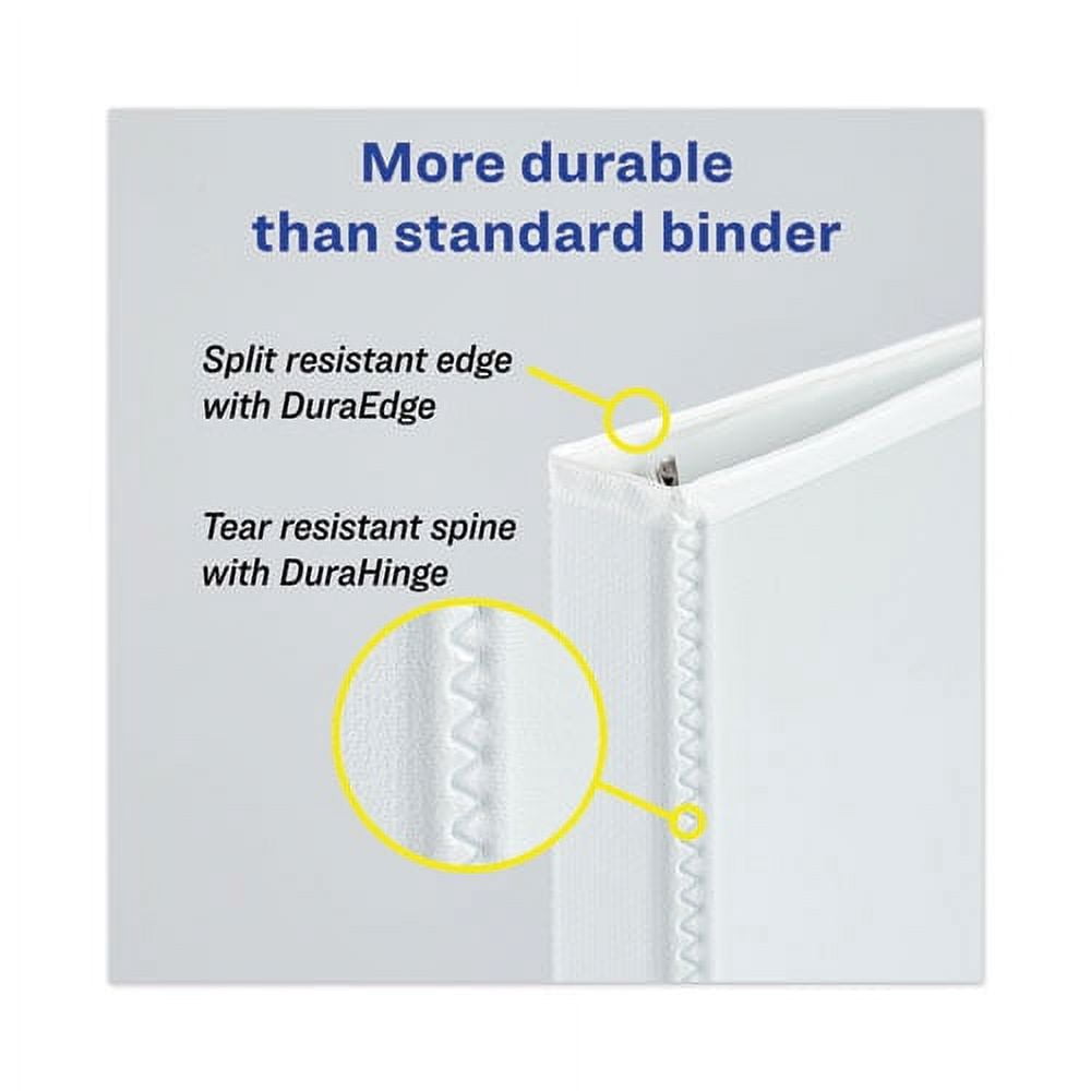 Heavy-Duty View Binders, 3 Rings, 1.5" Capacity, 11 X 17, White | Bundle of 5 Each