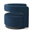 thumbnail image 3 of Spin Cutaway Performance Velvet Swivel Armchair Midnight Blue, 3 of 8