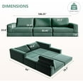 thumbnail image 4 of 106" Convertible Sofa Bed Cloud Modular Sectional Sofa, Modern Deep Seat Folding Sofa for Living Room, Bedroom, No Assembly Required, Corduroy Fabric, Flexible Configurations, 4 of 9