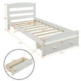 thumbnail image 4 of Hommoo Twin Size Platform Bed Frame with Storage Drawer, Platform Twin Bed Frame with Wood Headboard, White, 4 of 7