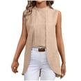 thumbnail image 2 of Casual Tops Cuello Redondo Top sin Mangas Largas para las Mujeres, Elegante Y de Moda Blusa de Color Sólido para el Uso Diario de Verano, 2 of 9