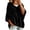 Black, variant on FAHUOMU Women's Pullover Hoodies Three Quarter Sleeve Drawstring Velour Tops Casual Loose Fit Warm Fall Winter Clothes