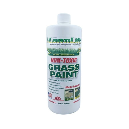 32 OZ. LawnLift Grass Paint concentrate. Covers up to 1000 sq. feet of yellowed lawn. Non-toxic